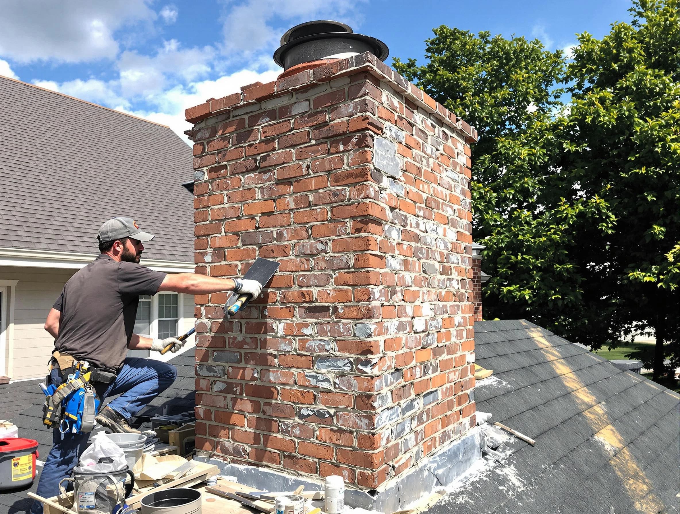 Completed chimney rebuild by Carteret Chimney Sweep in Carteret, NJ