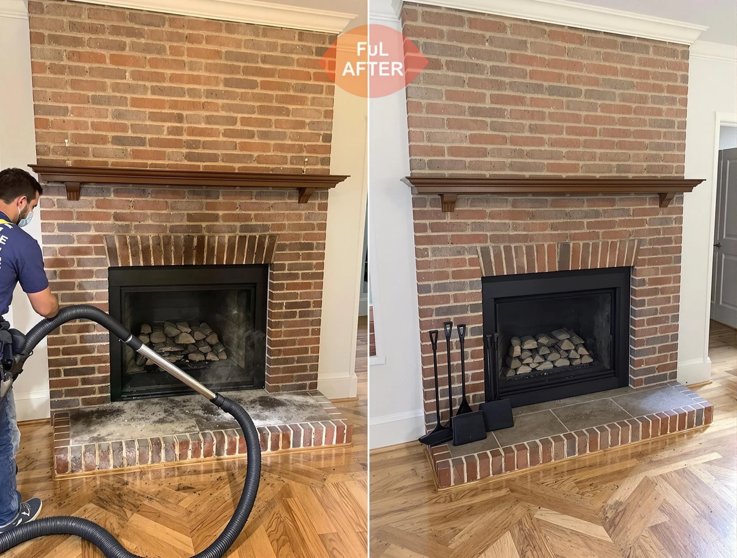 Carteret Chimney Sweep carefully sanitizing a fireplace in Carteret, NJ
