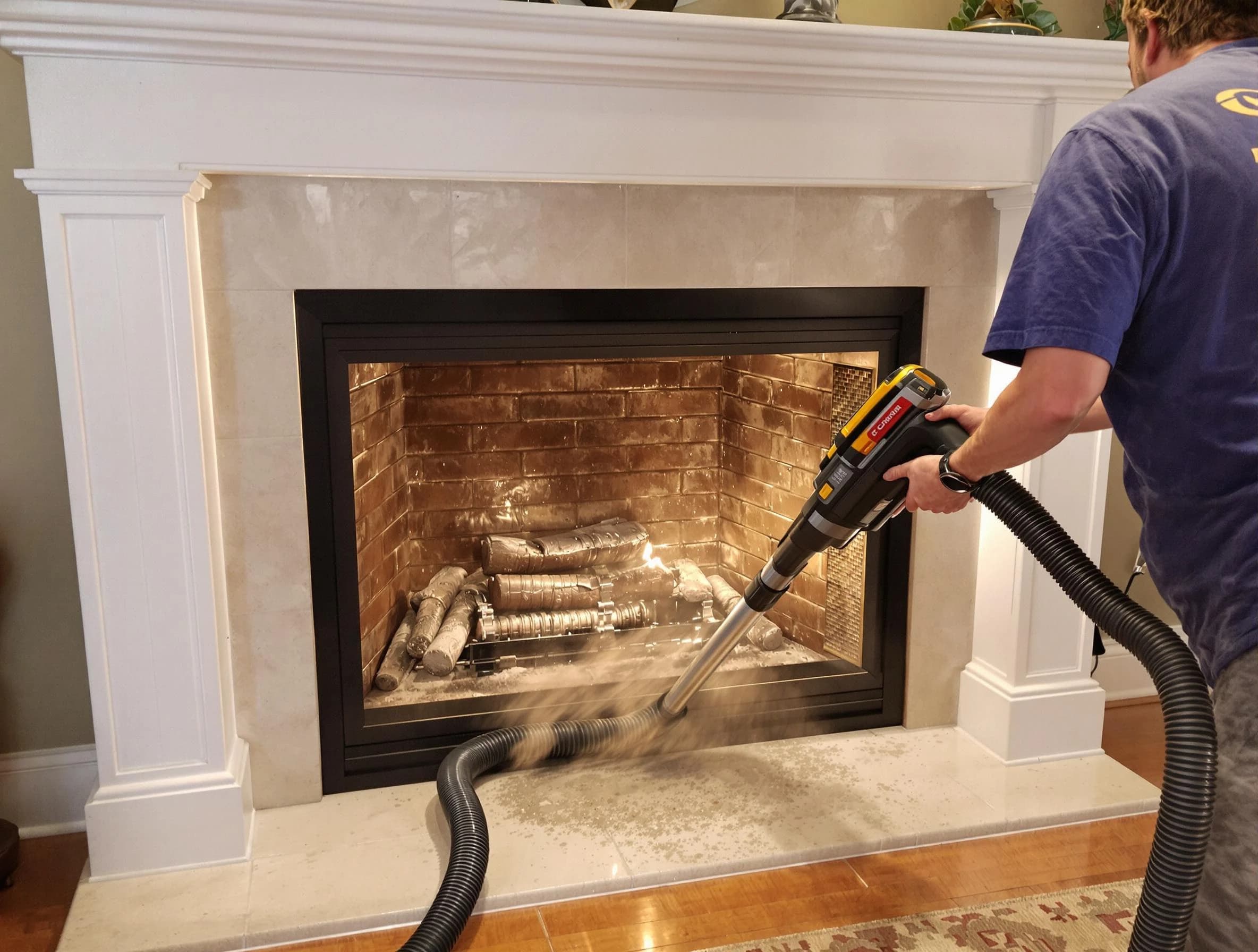 Fireplace cleaning performed by Carteret Chimney Sweep in Carteret, NJ