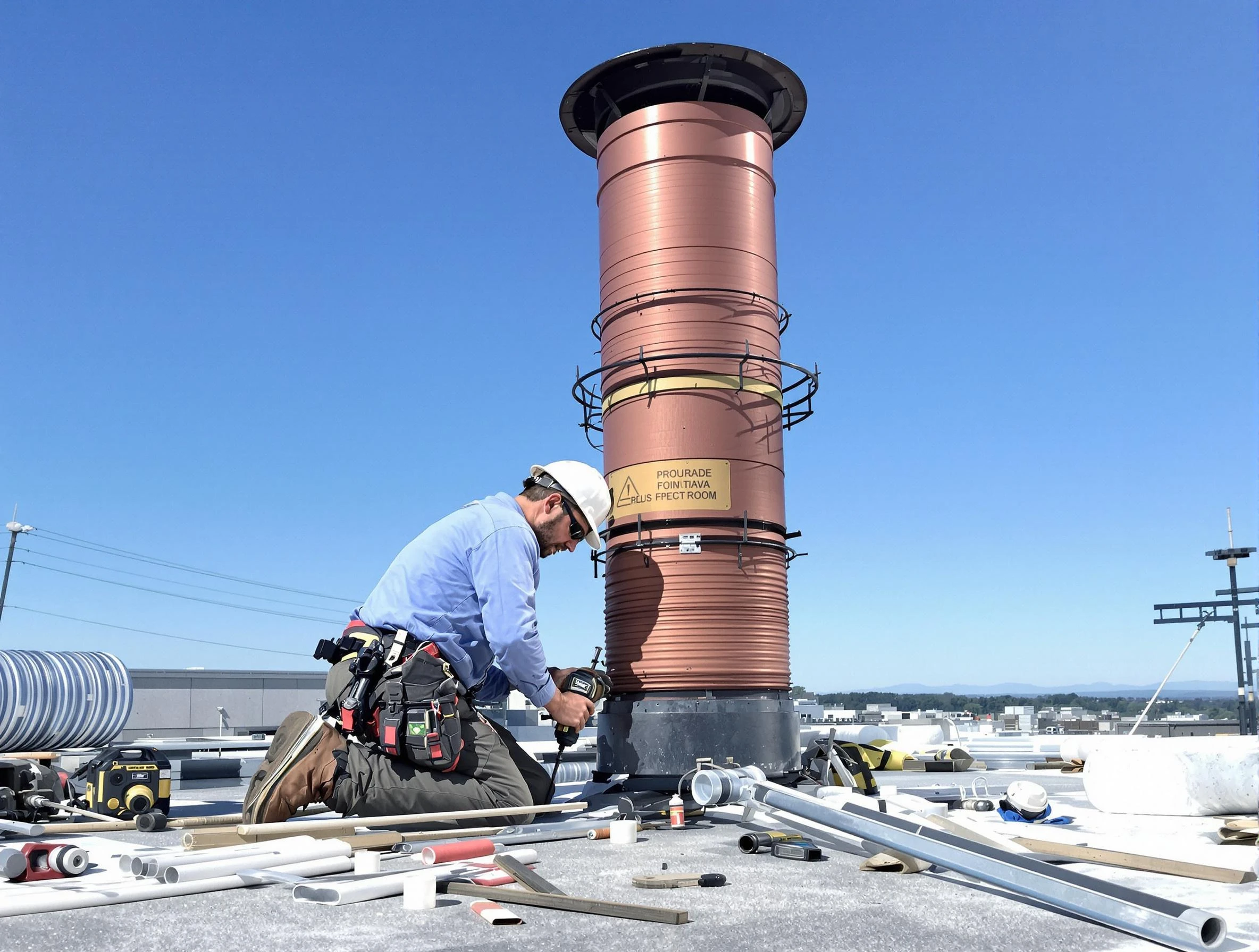 Installed chimney liner by Carteret Chimney Sweep in Carteret, NJ