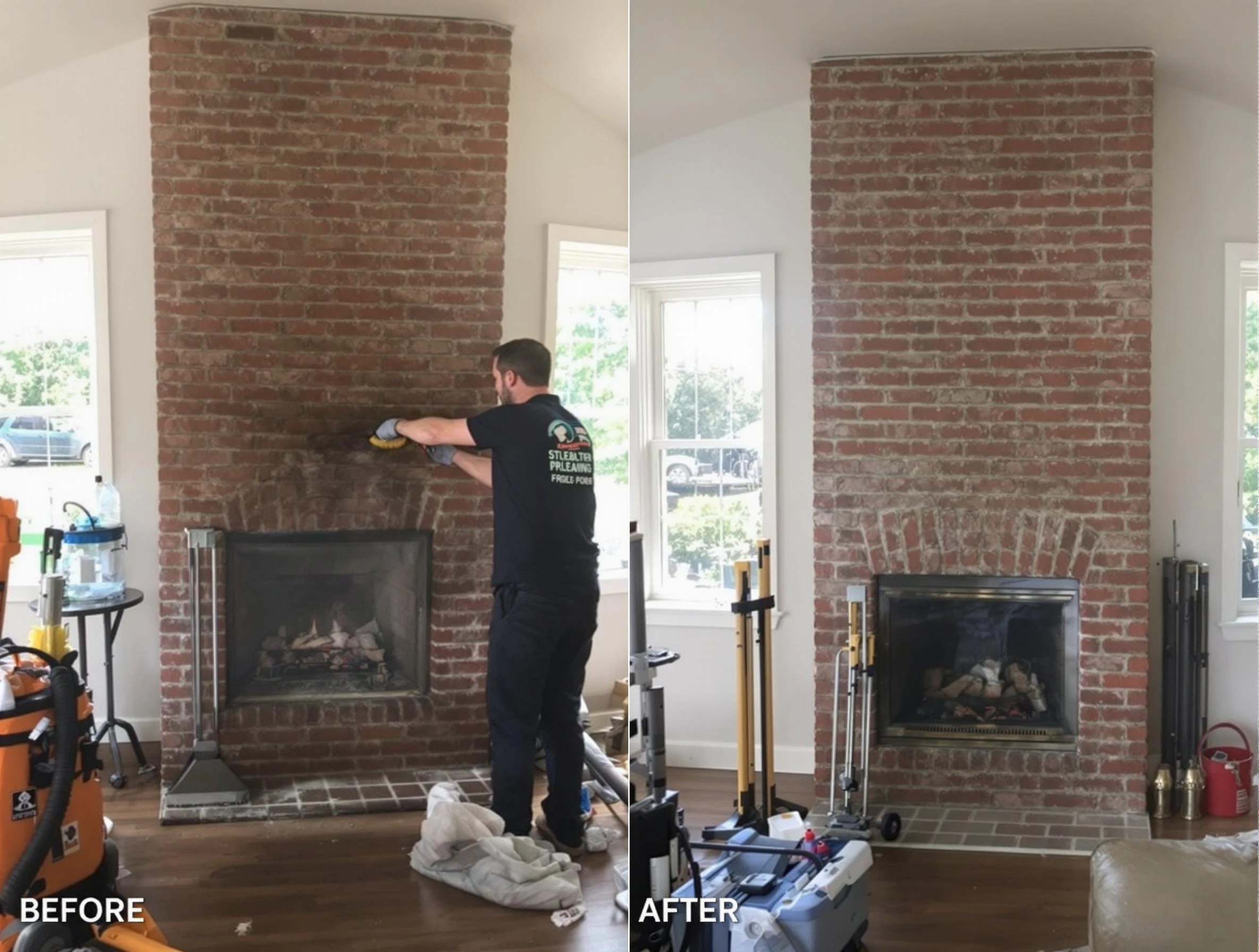 Finished chimney sweeping service by Carteret Chimney Sweep in Carteret, NJ